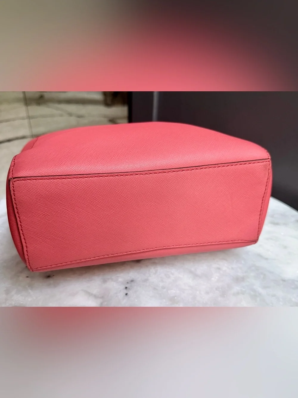 Coach Madison Saffiano Leather Mini North South Tote Bag Coral Pink 29001